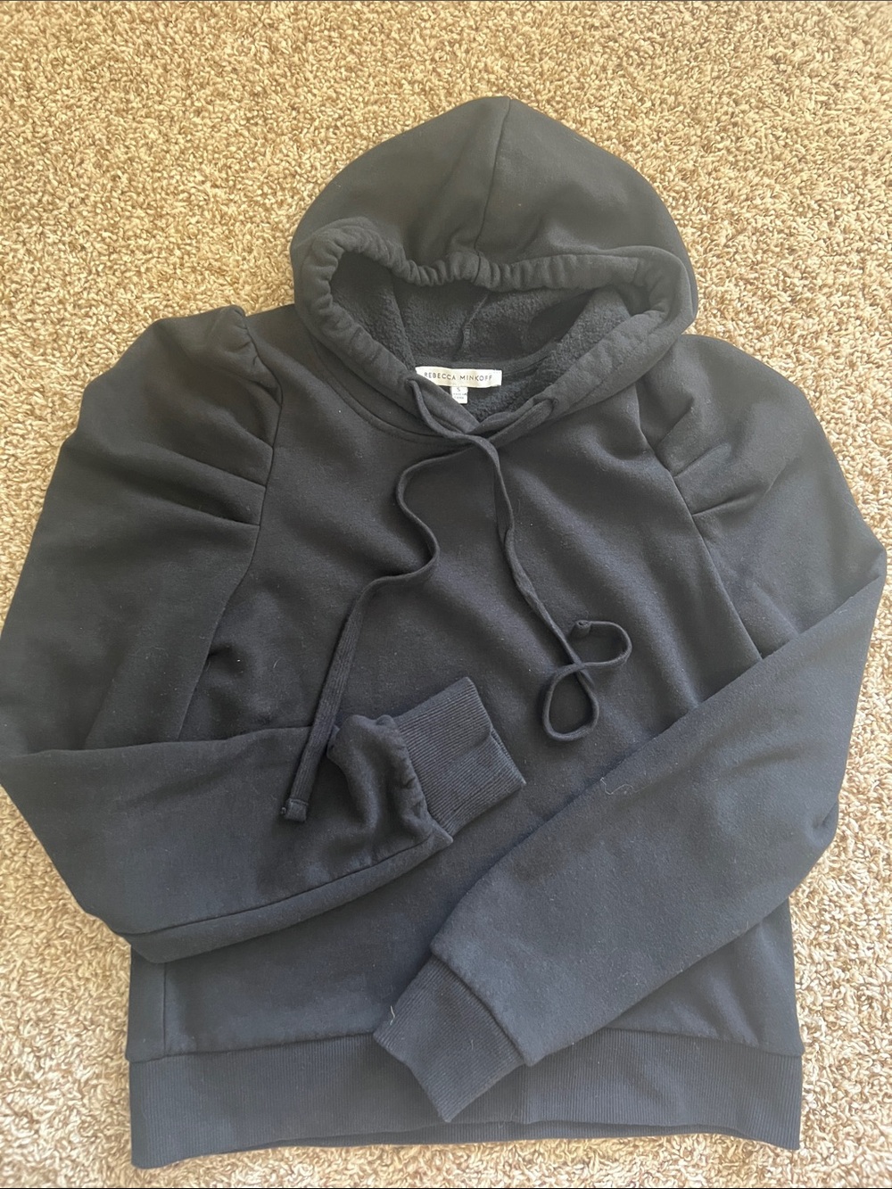 Rebecca Minkoff Black Crewneck Hooded Sweater